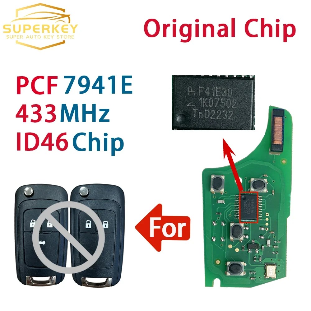 Proto Board - SUPERKEY PCF7941E 433MHz Autoschlüssel-Leiterplatte für Chevrolet