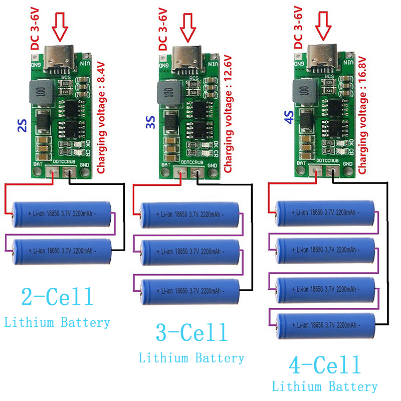 Mehrzellen 2S 3S 4S Typ-C bis  – Li Ion Charger Module Bewertung und Preis