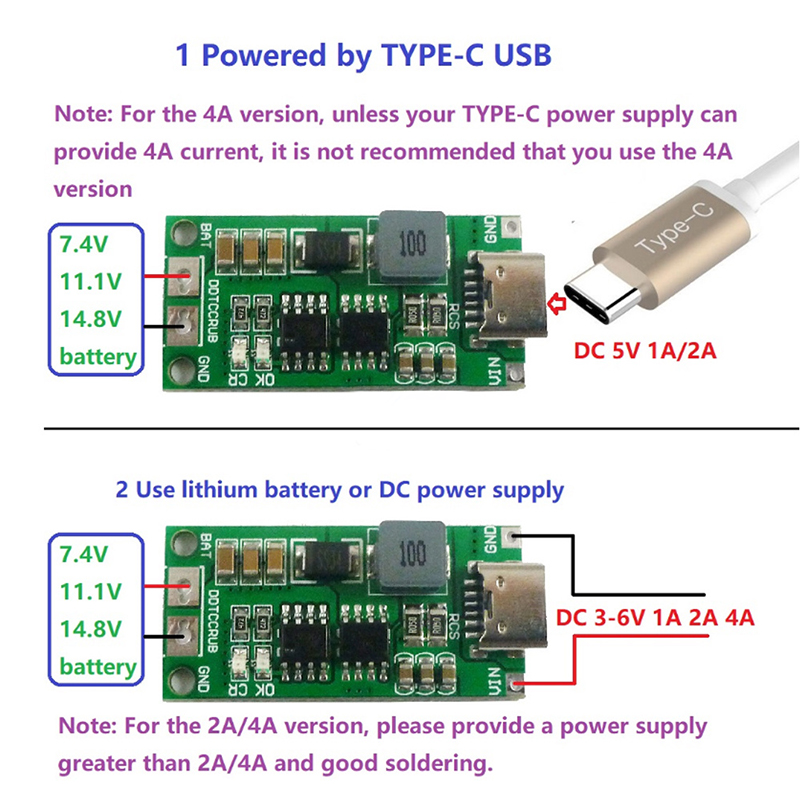 Mehrzellen 2S 3S 4S Typ-C bis  – Li Ion Charger Module Bewertung und Preis