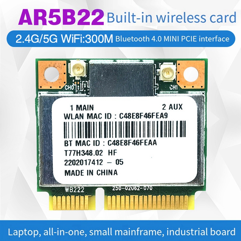 AR5B22 AR9462 WLAN-Karte + int – Antenna 2.4Ghz Bewertung und Preis
