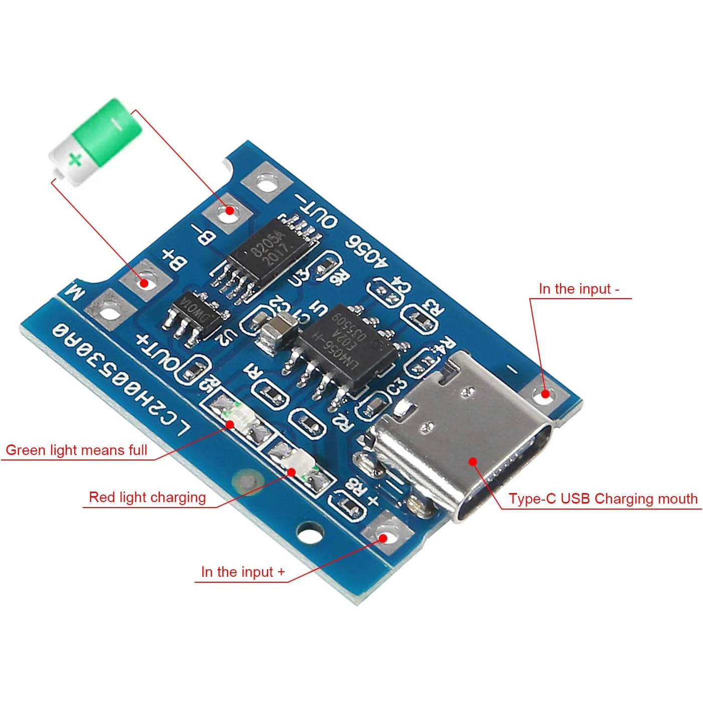 Lithium-Batterie Typ-C Ladeboa – Tp4056 Module Bewertung und Preis